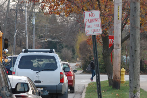 The sign says NO parking