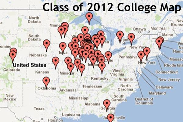 MAP:  Class of 2012 College Destinations