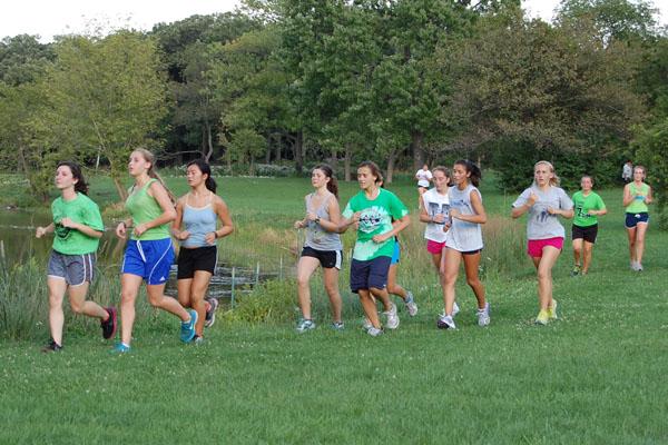 The Bulldogs have been practicing hard to prepare for the rigourous season ahead, as shown here where the girls run at their home course, Sundown Meadows.