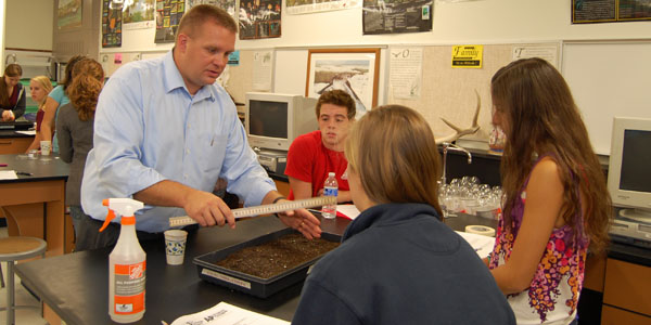 AP Environmental Science teacher Jame Holt can now spend more hands-on time with his students in class thanks to the flipped classroom.