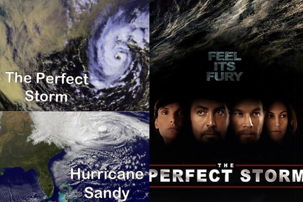  Hurricane Sandy maybe didnt create a feauture film like the Perfect Storm but it did create much more devastation than the Perfect Storm ever did.