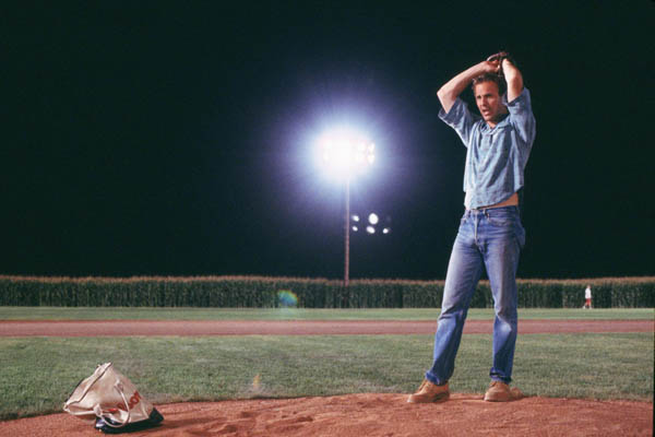 Kevin Costner showing off his pitching arm in 1989s Field of Dreams