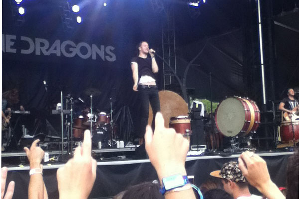Dan Reynolds lead singer of Imagine Dragons at Lallaplooza.