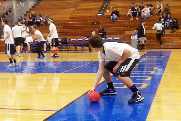 Richie Gentile competes in the annual J. Kyle Braid dodgeball tournament.  This year is the last year JKB will be in operation.