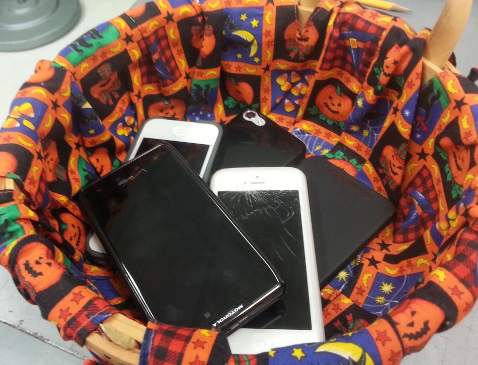 Gouwens offered his students the chance to keep their phones in the Basket of No Self Control