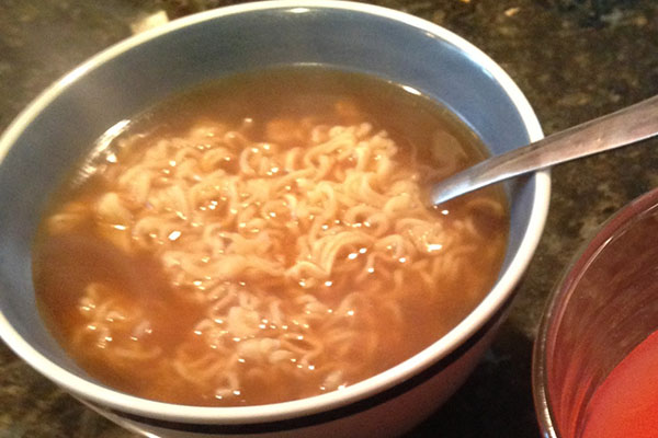 Beef flavored ramen might be less traditional than chicken, but boasts a thicker broth.