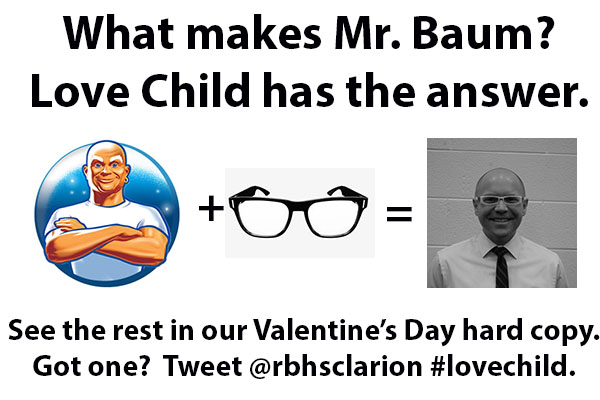 Fine arts teacher James Baum is so cool he's clean.  See more "love children" in our Valentine's Day hard copy.