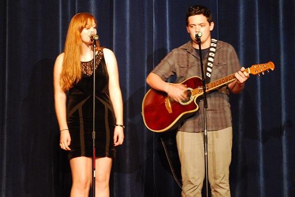 Graduate Annabelle Daily and Senior Nick Malone performing in RBs Got Talent 2013 show. 