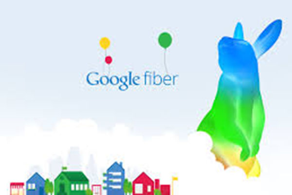 This is the logo of Google Fiber, a colorful and happy bunny.