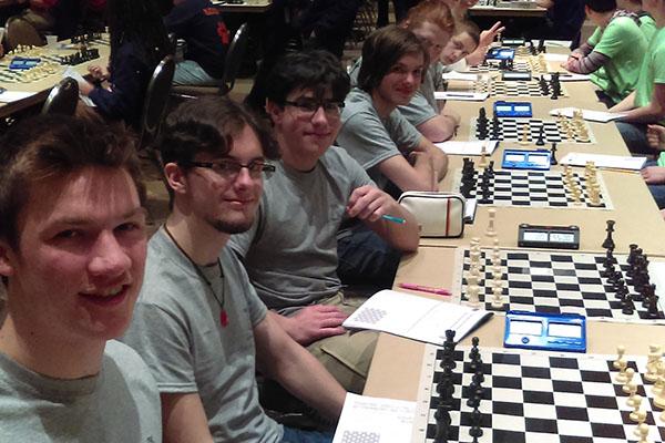 Chess Team poses for a quick picture at State. 