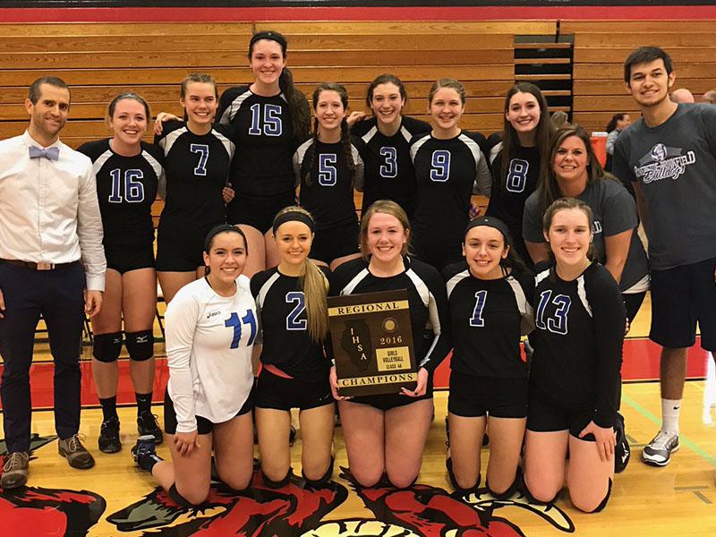 The Varsity girls volleyball team wins Regionals