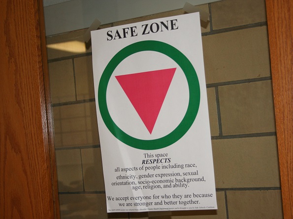 One of the safe zone signs that are around RB