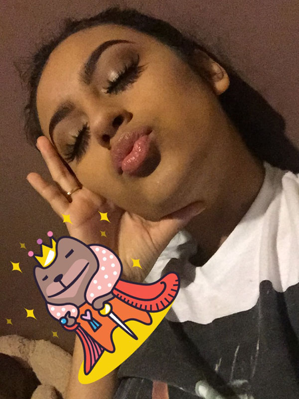 Kassie Ramirez trying to be cute with an emoji