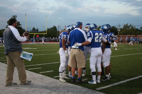 RB Bulldog coaches and players prepare before their game on September 8, 2017.