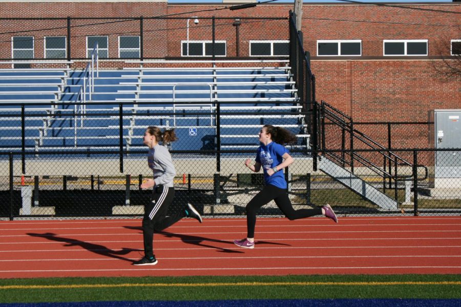 Girls running at the RB track.