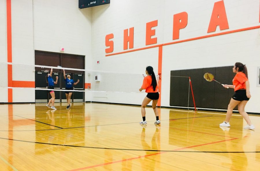 RBHS freshman badminton girls compete against Shepard High School.