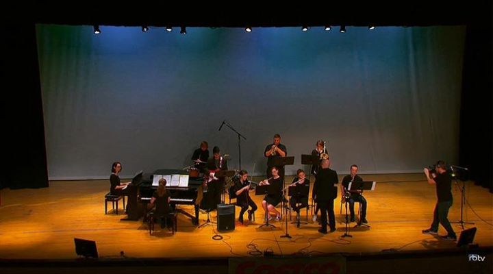 The RBHS Jazz Band playing at the Telethon. 