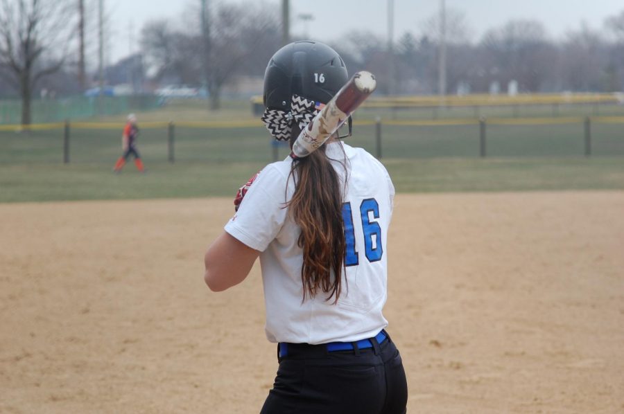 Nadia Ranieri preparing to take her at bat.