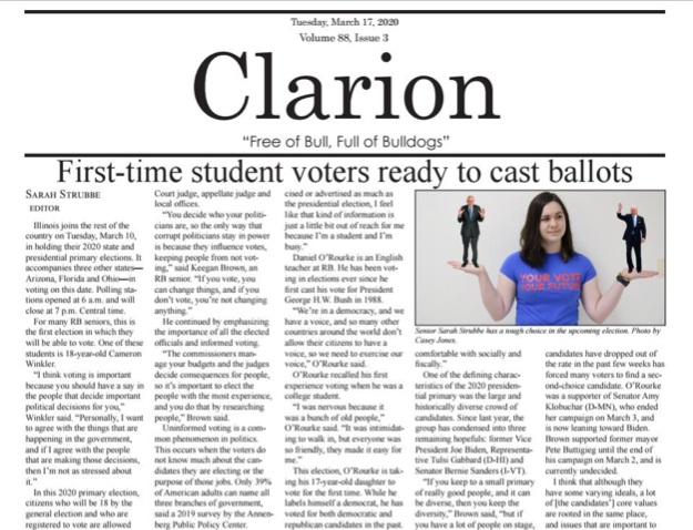 Clarion Issue #3 - Tuesday, March 17, 2020