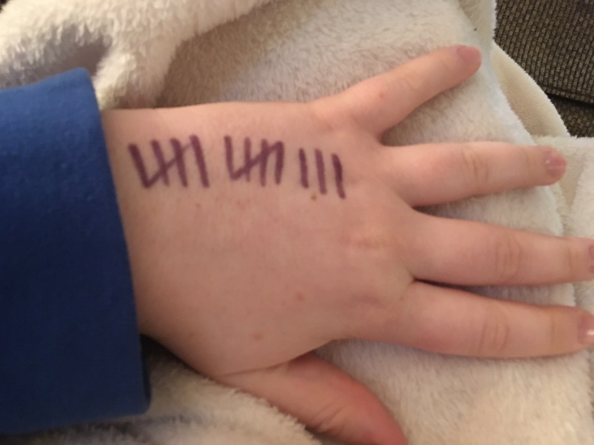 Claire+Harrison+has+been+marking+her+hand+for+each+day+that+has+passed+during+the+pandemic.