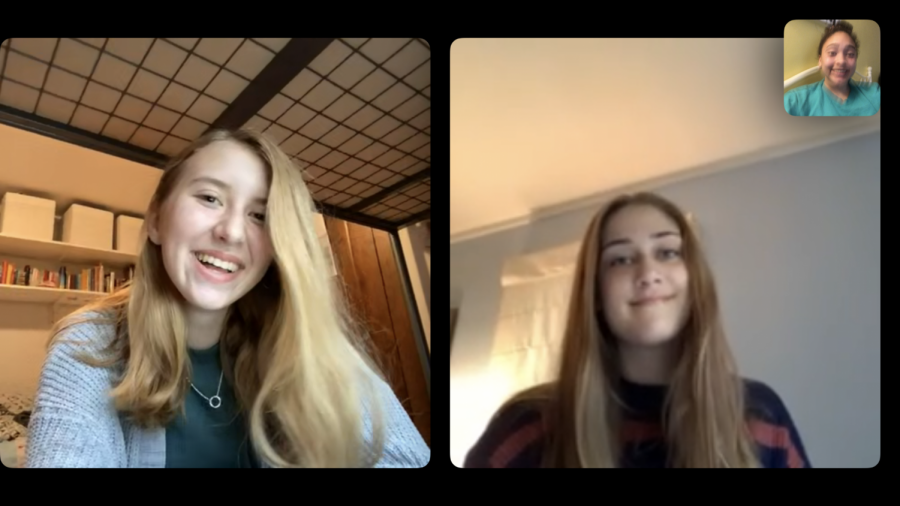 Screenshot of Madison and her friends communicating via Facetime.