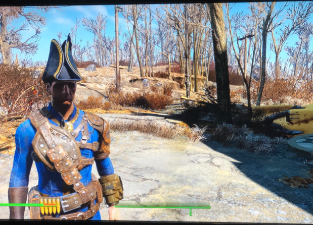A screen cap of John playing the game Fallout 4.