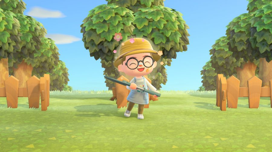 Kelly Ryans fruit trees on her Island in Animal Crossing 