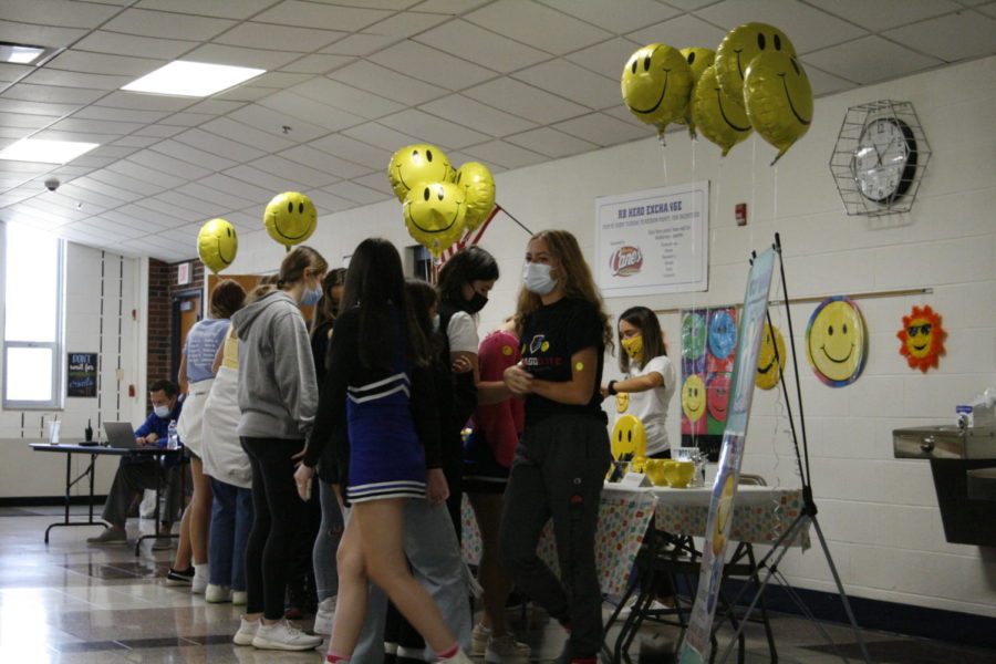 Students participating in World Smile Day activities.
