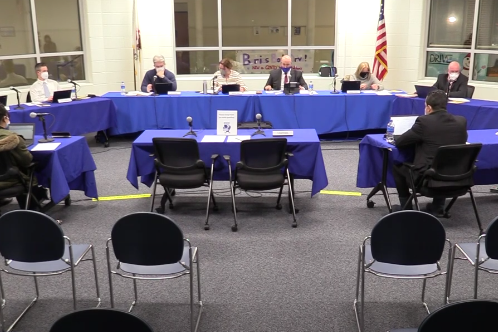 The recent District Board of Education regular meeting, featuring Dr. Kevin Skinkis.