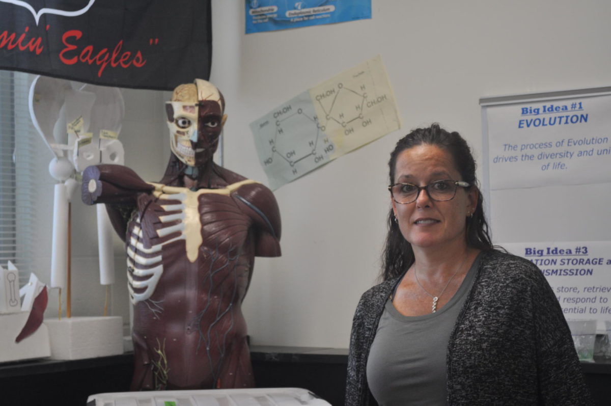 Koehler in the Anatomy and Physiology classroom.