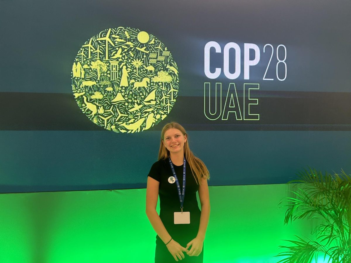 Nelson at the COP28 United Nations Climate Conference in Dubai. Photo courtesy of Maiana Nelson.