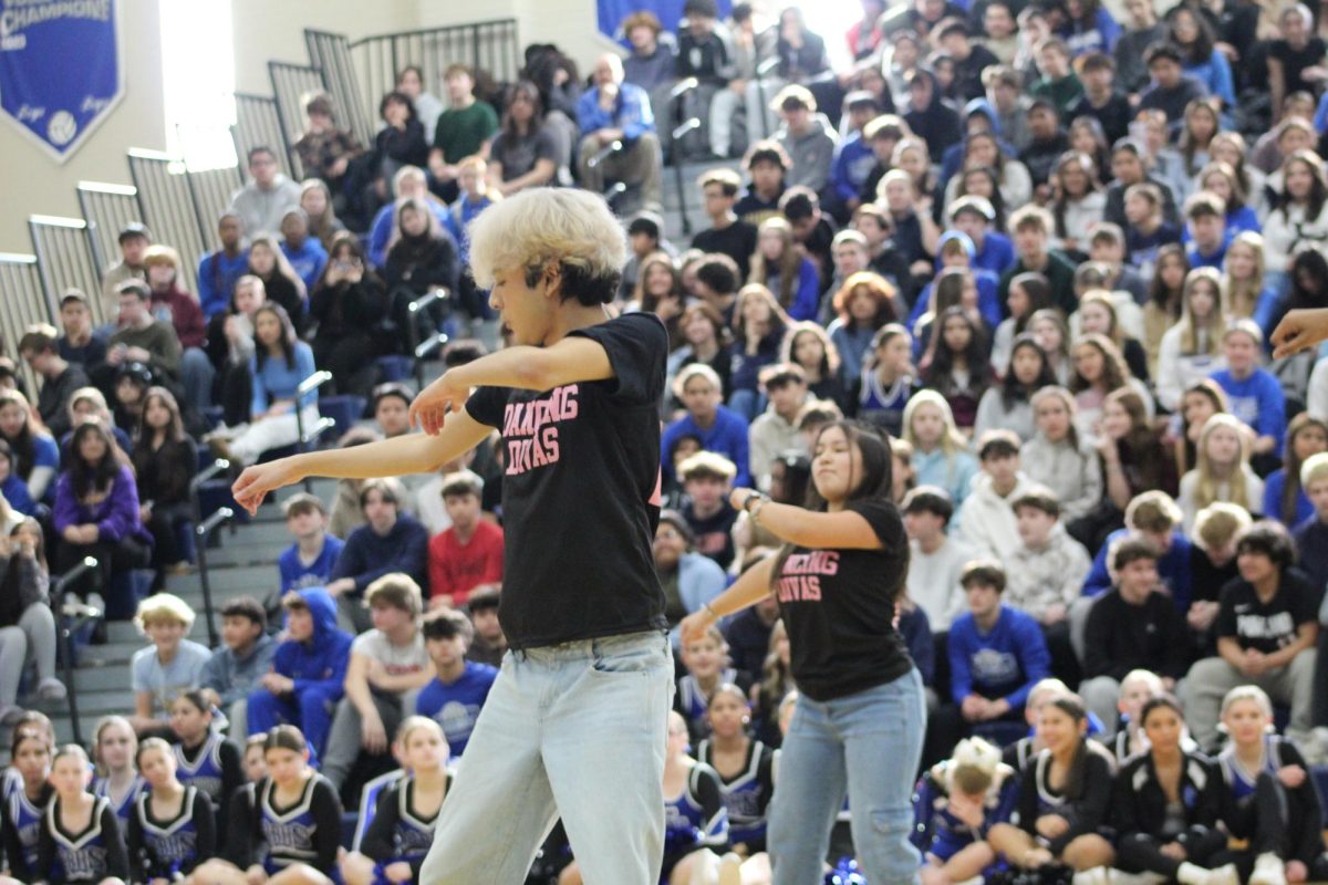 Davila during a pep rally performance put on by the Dancing Divas.