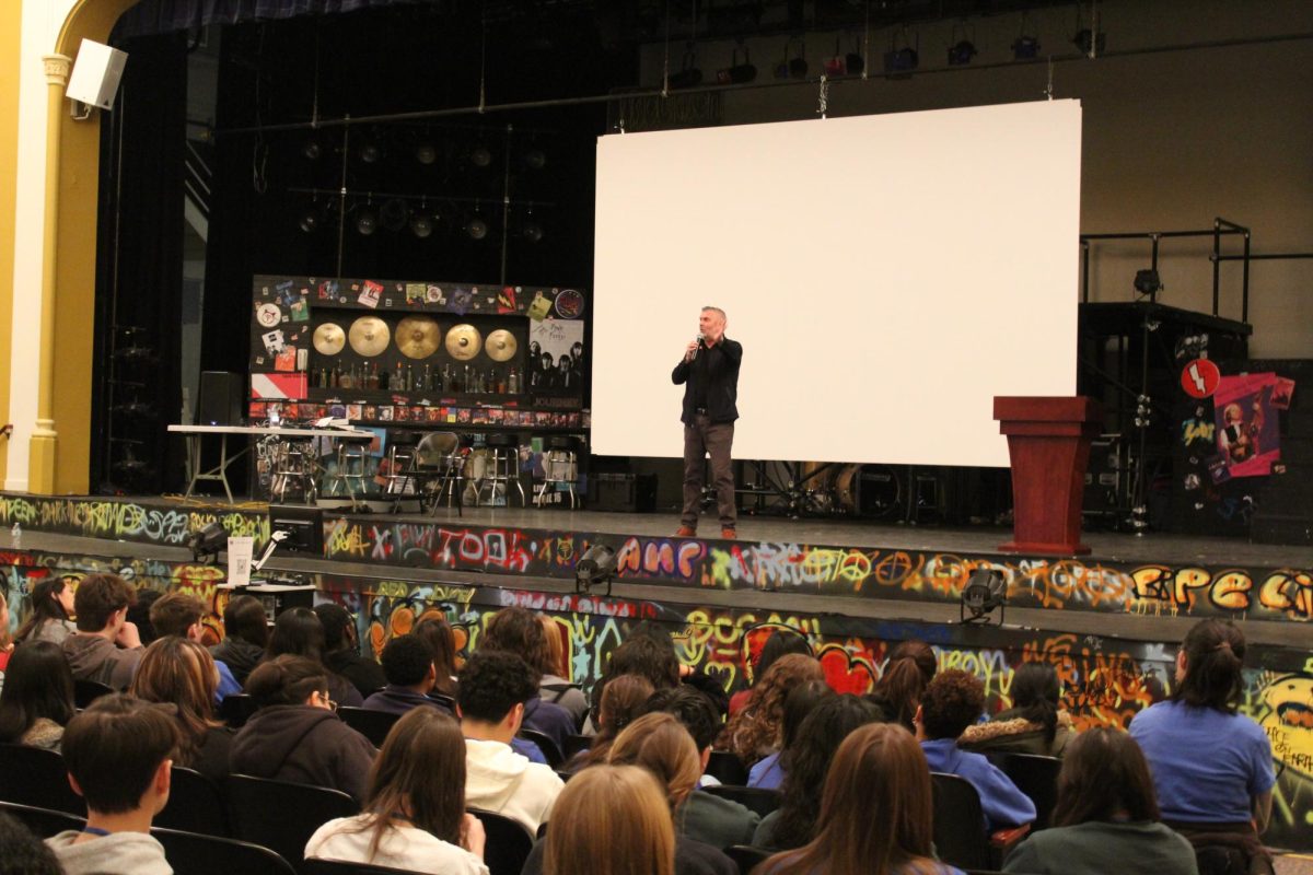 Guest speaker Eddie Slowikowski during his presentation at the Upstate Eight Leadership Conference.