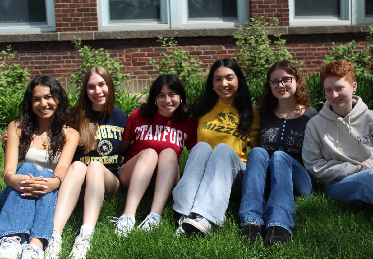Clarion's Senior class of 2025. L to R: Gabby Arenas, Lucy Storandt, Emma Lopez, Olivia Lopez, Maddie Polich, and Skye Neveu.
