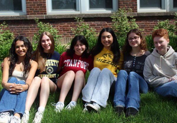 Clarion's Senior class of 2025. L to R: Gabby Arenas, Lucy Storandt, Emma Lopez, Olivia Lopez, Maddie Polich, and Skye Neveu.